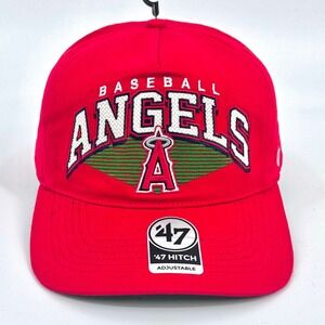 47 Brand Los Angeles "Baseball" Angels Pomona Hitch Cap Red Adjustable Hat